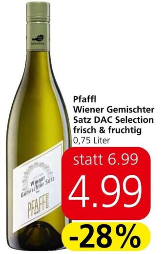 Spar Pfaffl Wiener Gemischter Satz DAC Selection frisch & fruchtig 0,75 Liter Angebot
