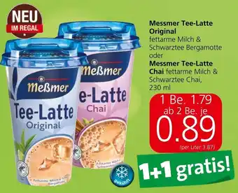 Spar Messmer Tee-Latte Original oder Messmer Tee-Latte Chai fettarme Milch & Schwarztee Chai, 230 ml Angebot