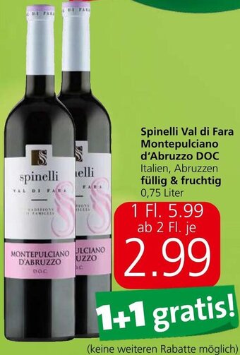 Spar Spinelli Val di Fara Montepulciano d'Abruzzo DOC Italien, Abruzzen füllig & fruchtig 0,75 Liter Angebot