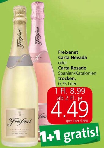 Spar Freixenet Carta Nevada oder Carta Rosado Spanien/Katalonien trocken, 0,75 Liter Angebot