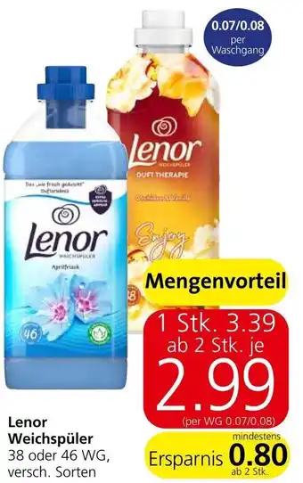 Spar Lenor Weichspüler 38 oder 46 WG, versch. Sorten Angebot