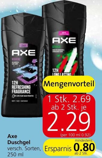 Spar Axe Duschgel versch. Sorten, 250 ml Angebot
