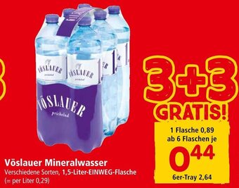 Interspar Vöslauer Mineralwasser Verschiedene Sorten, 1,5-Liter-EINWEG-Flasche Angebot