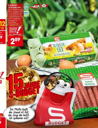 Interspar S-BUDGET 10 frische Eier Gr. M, 10er-Packung Angebot