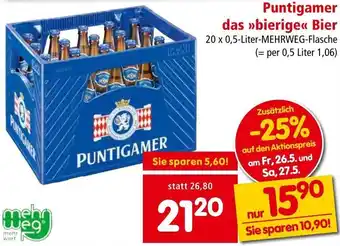 Interspar Puntigamer das >>bierige<< Bier 20 x 0,5-Liter-MEHRWEG-Flasche Angebot