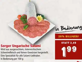 Interspar Sorger Ungarische Salami In Bedienung per 100 g Angebot