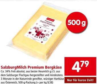 Interspar SalzburgMilch Premium Bergkäse 500-g-Packung Angebot