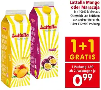 Interspar Lattella Mango oder Maracuja 1-Liter Angebot