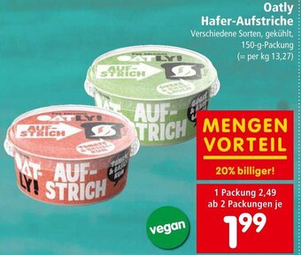 Interspar Oatly Hafer-Aufstriche 150-g-Packung Angebot
