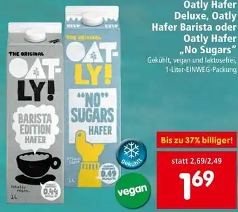 Interspar Oatly Hafer Deluxe, Oatly Hafer Barista oder Oatly Hafer ,,No Sugars" 1 Liter Angebot
