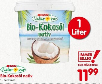 Interspar Bio-Kokosöl nativ 1-Liter-Eimer Angebot