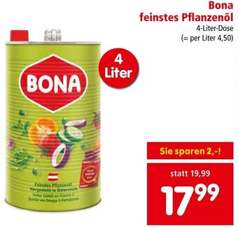 Interspar Bona feinstes Pflanzenöl 4-Liter-Dose Angebot