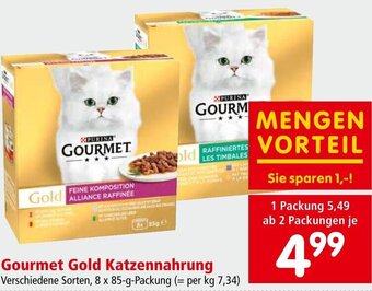 Interspar Gourmet Gold Katzennahrung Verschiedene Sorten, 8 x 85-g-Packung Angebot