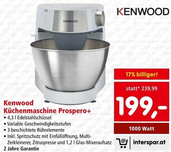Interspar Kenwood Küchenmaschine Prospero+ 1000 Watt Angebot