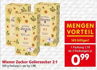 Interspar Wiener Zucker Gelierzucker 2:1 500-g-Packung (= per kg 1,98) Angebot