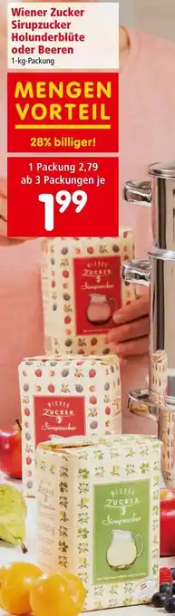Interspar Wiener Zucker Sirupzucker Holunderblüte oder Beeren 1-kg-Packung Angebot