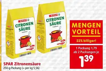 Interspar SPAR Zitronensäure 250-g-Packung Angebot