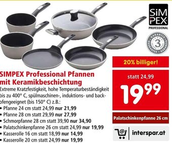 Interspar SIMPEX Professional Pfannen mit Keramikbeschichtung Angebot