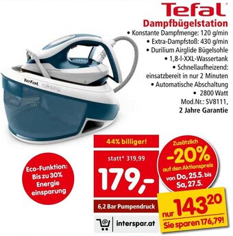 Interspar Tefal Dampfbügelstation Angebot