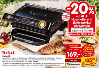 Interspar Tefal Optigrill Angebot