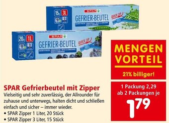 Interspar SPAR Gefrierbeutel mit Zipper Angebot