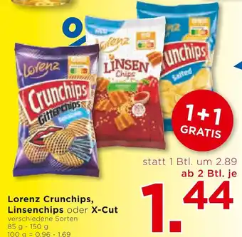 Unimarkt Lorenz Crunchips, Linsenchips oder X-Cut 85 g- 150 g Angebot