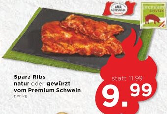 Unimarkt Spare Ribs natur oder gewürzt vom Premium Schwein per kg Angebot