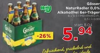 Unimarkt Gösser NaturRadler 0,0% Alkoholfrei 6er-Träger 6 x 0,5 I-MEHRWEG-FI. Angebot