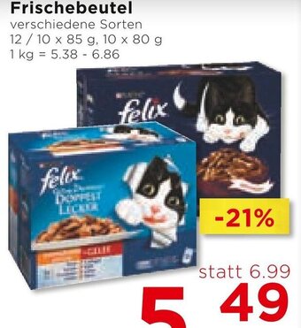 Unimarkt Felix Frischebeutel verschiedene Sorten 12/10 x 85 g, 10 x 80 g Angebot