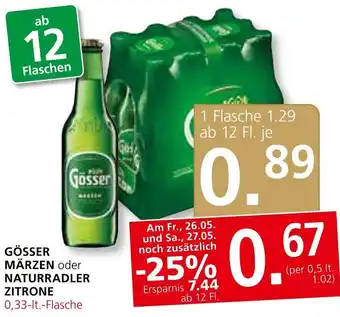 SPAR Gourmet GÖSSER MÄRZEN oder NATURRADLER ZITRONE 0,33-lt.-Flasche Angebot