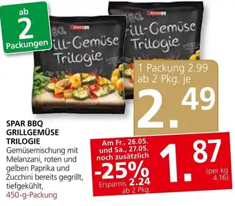 SPAR Gourmet SPAR BBQ GRILLGEMÜSE TRILOGIE 450-g-Packung Angebot