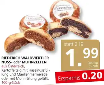 SPAR Gourmet RIEDERICH WALDVIERTLER NUSS- oder MOHNZELTEN aus Österreich, 100 g Angebot