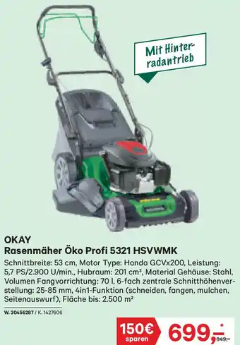 Lagerhaus OKAY Rasenmäher Öko Profi 5321 HSVWMK Angebot