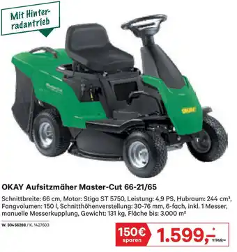 Lagerhaus OKAY Aufsitzmäher Master-Cut 66-21/65 Angebot