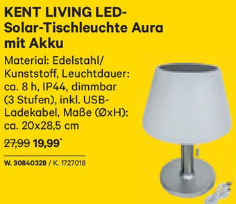Lagerhaus KENT LIVING LED-Solar-Tischleuchte Aura mit Akku Angebot