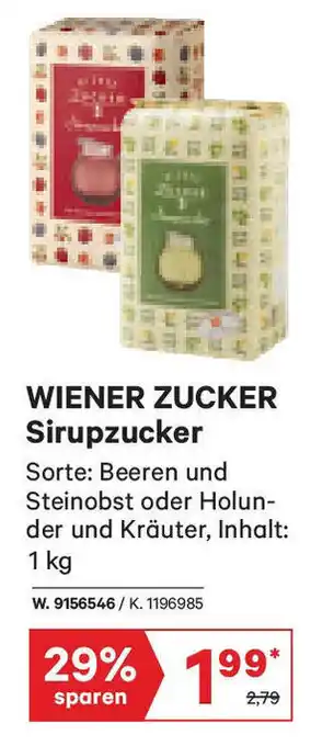Lagerhaus WIENER ZUCKER Sirupzucker 1 kg Angebot