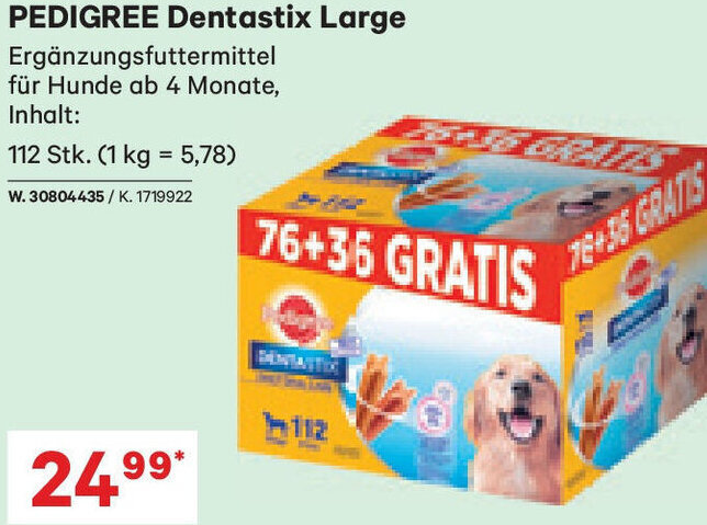 Lagerhaus PEDIGREE Dentastix Large 112 Stk. Angebot