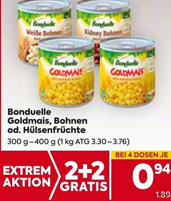 Billa Bonduelle Goldmais, Bohnen od. Hülsenfrüchte 300 g- 400 g Angebot
