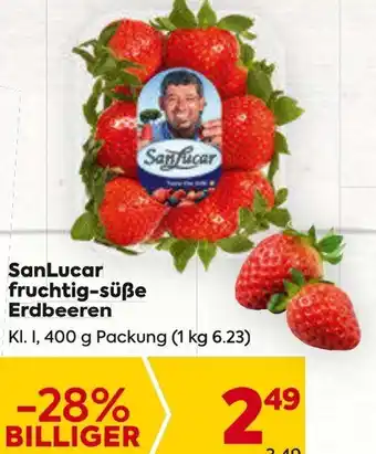 Billa SanLucar fruchtig-süße Erdbeeren KI. I, 400 g KI. I, 400 g Packung (1 kg 6.23) Angebot