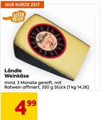 Billa Ländle Weinkäse 350 g Stück Angebot