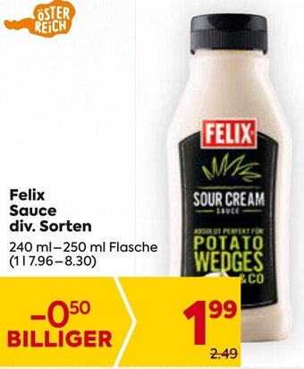 Billa Felix Sauce div. Sorten 240 ml-250 ml Angebot
