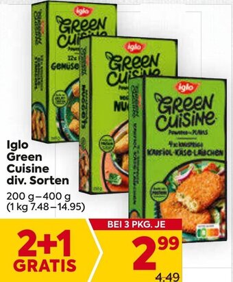 Billa Iglo Green Cuisine div. Sorten 200 g- 400 g Angebot