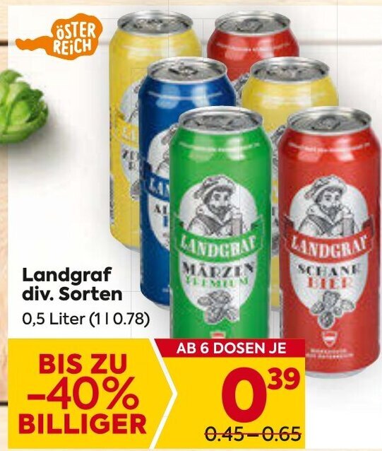 Billa Landgraf div. Sorten 0,5 Liter Angebot