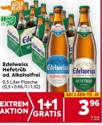 Billa Edelweiss Hefetrüb od. Alkoholfrei 0,5 Liter Flasche Angebot