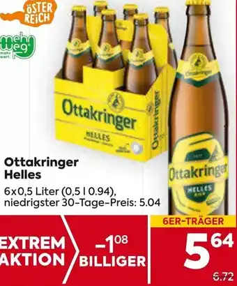 Billa Ottakringer Helles 6x0,5 Liter Angebot