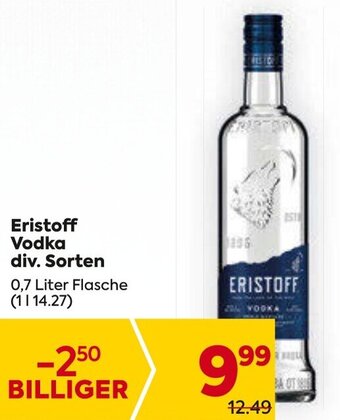 Billa Eristoff Vodka div. Sorten 0,7 Liter Flasche Angebot