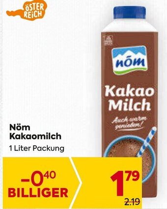 Billa Nöm Kakaomilch 1 Liter Packung Angebot