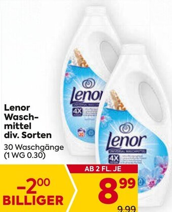 Billa Lenor Wasch-mittel div. Sorten 30 Waschgänge Angebot