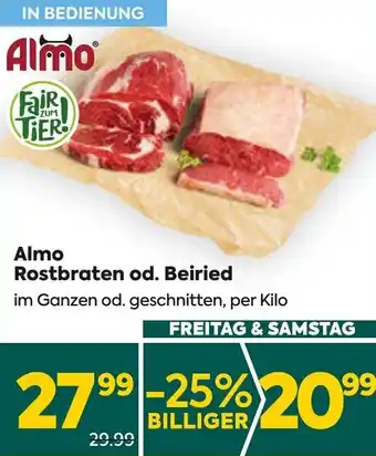 Billa Almo Rostbraten od. Beiried im Ganzen od. geschnitten, per Kilo Angebot