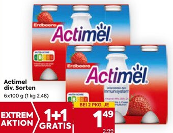 Billa Actimel div. Sorten 6x100 g Angebot